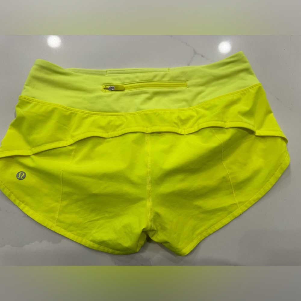 lululemon Highlighter Yellow - Speed up Shorts- great condition